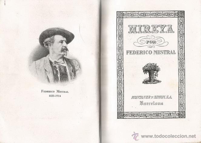Libros de segunda mano: FEDERICO MISTRAL. Mireya. RM66582. - Foto 1