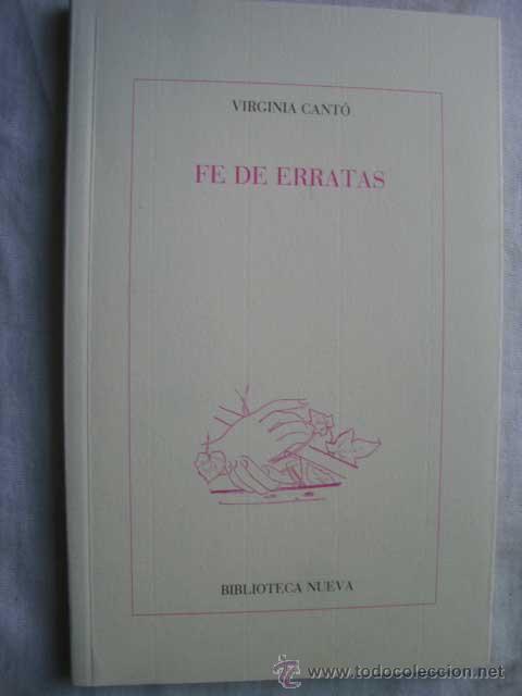 Libros de segunda mano: FE DE ERRATAS. CANT&Oacute;, Virginia. 2010 - Foto 1
