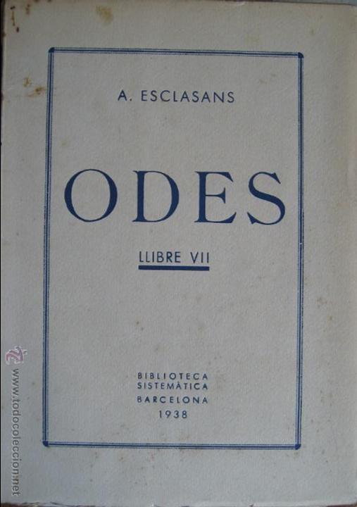 Libros de segunda mano: A. Esclasans / Odes : Llibre VII - Foto 1