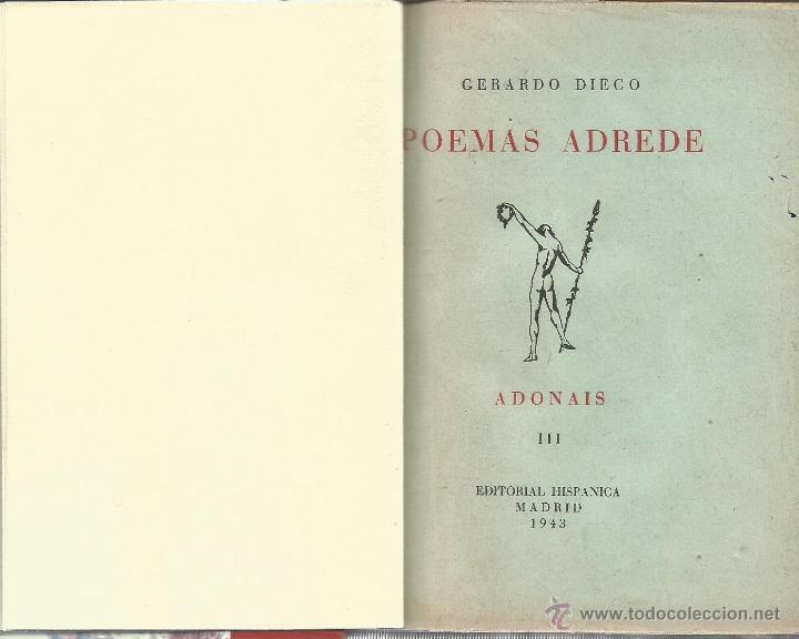 Libros de segunda mano: Poemas adrede. - DIEGO, GERARDO - Foto 2