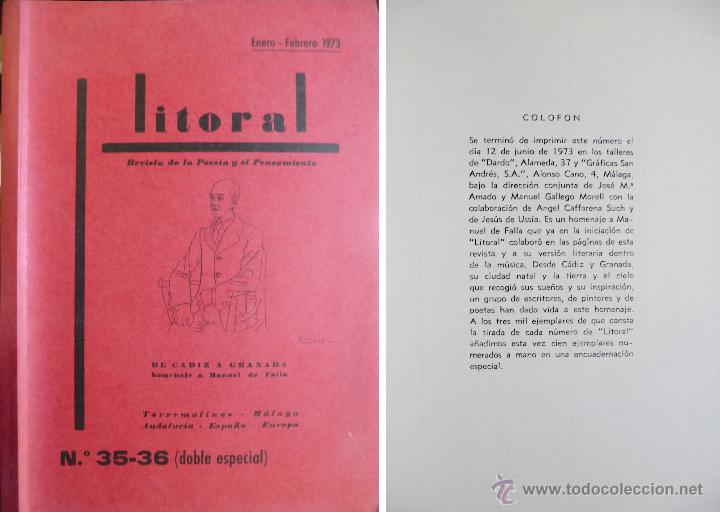 Libros de segunda mano: Revista LITORAL. N&uacute;meros 1 al 36. - Foto 2