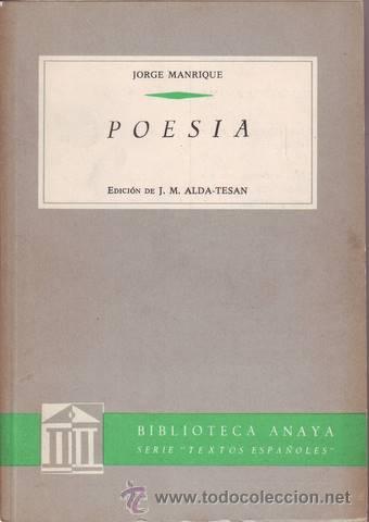 Libros de segunda mano: MANRIQUE, JORGE: POESIA - Foto 1