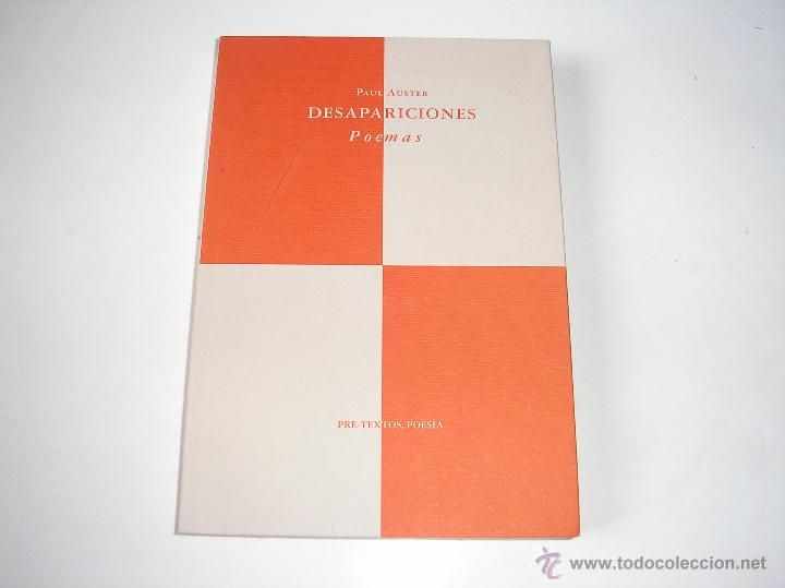 Libros de segunda mano: DESAPARICIONES,.Poemas.-  Paul Auster.- Pre -Textos, 1996 - Foto 1