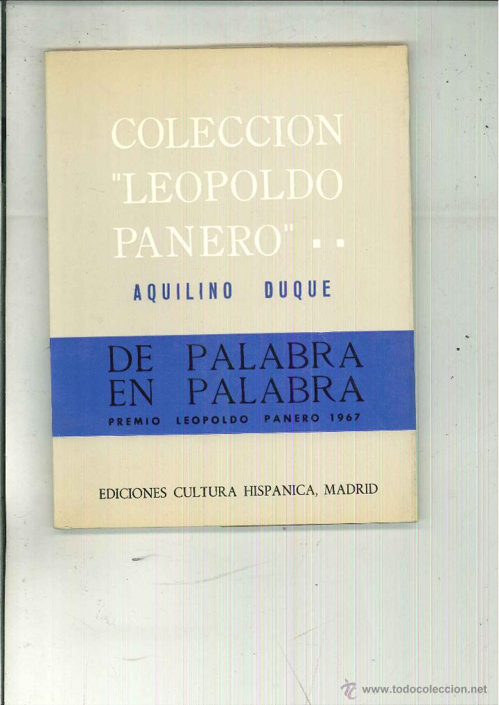 Libri di seconda mano: DE PALABRA EN PALABRA. Aquilini Duque