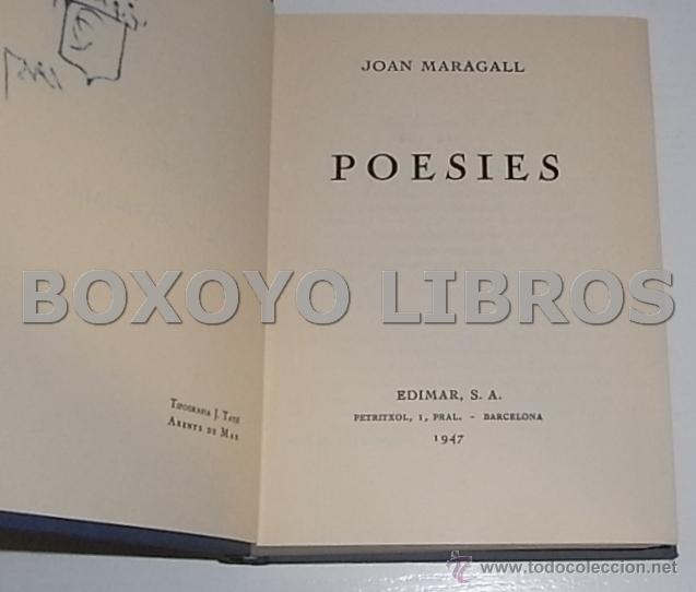 Libros de segunda mano: MARAGALL, Joan. Poesies - Foto 2
