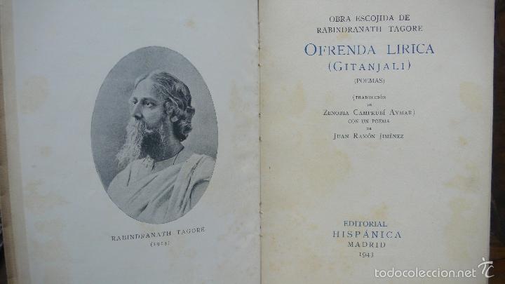 Libros de segunda mano: OFRENDA L&Iacute;RICA. GITANJALI. RABINDRANATH TAGORE. 1943. - Foto 2
