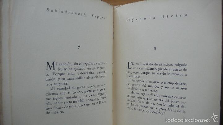 Libros de segunda mano: OFRENDA L&Iacute;RICA. GITANJALI. RABINDRANATH TAGORE. 1943. - Foto 3