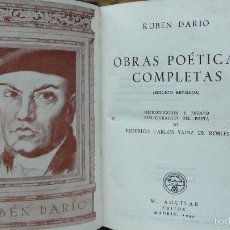 Libros de segunda mano: RUBÉN DARIO. OBRAS POÉTICAS COMPLETAS. AGUILAR, 1945.