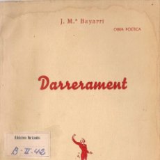 Libros de segunda mano: DARRERAMENT / J. Mª BAYARRI * VALENCIÀ *. Lote 57798504