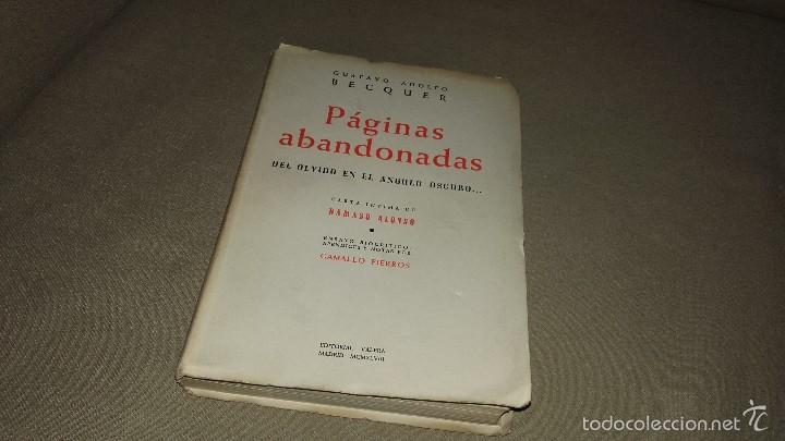Libros de segunda mano: P&Aacute;GINAS ABANDONADAS . GUSTAVO ADOLFO BECQUER . - Foto 1