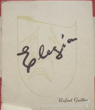 Libros de segunda mano: Eleg&iacute;a. - GUILL&Eacute;N, Rafael - Foto 1