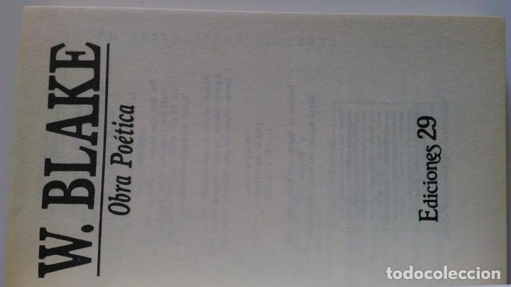 Libros de segunda mano: Obra po&eacute;tica W. Blake Ediciones 29 - Foto 4