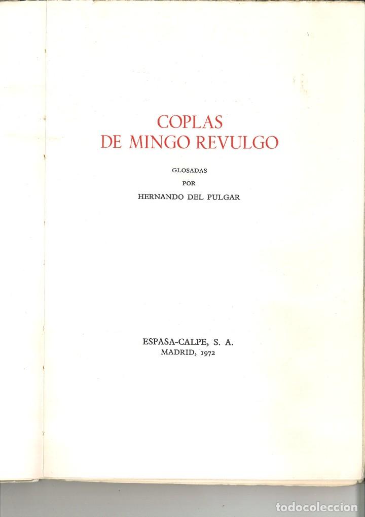 Libros de segunda mano: COPLAS DE MINGO REVULGO. Hernando del Pulgarr - Foto 1
