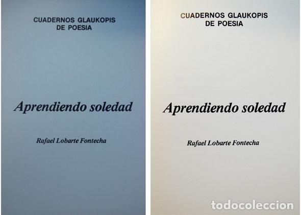 Libros de segunda mano: LOBARTE FONTECHA, Rafael.  Aprendiendo soledad.  1977.