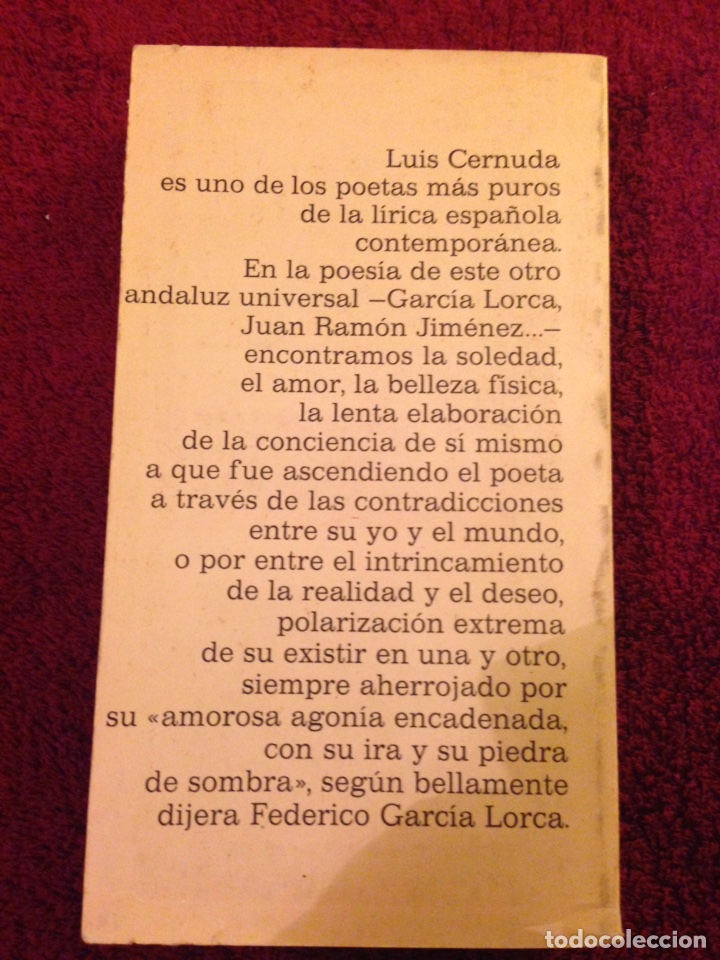 Libros de segunda mano: Libro.- Antologia Poetica, LUIS CERNUDA - Foto 2
