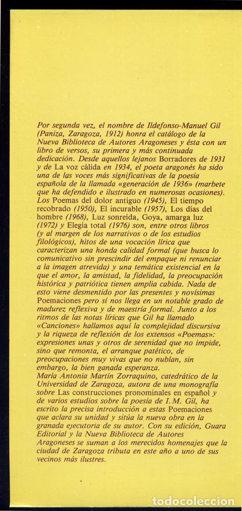 Libros de segunda mano: GIL, Ildefonso Manuel.  Poemaciones.  1982. - Foto 2