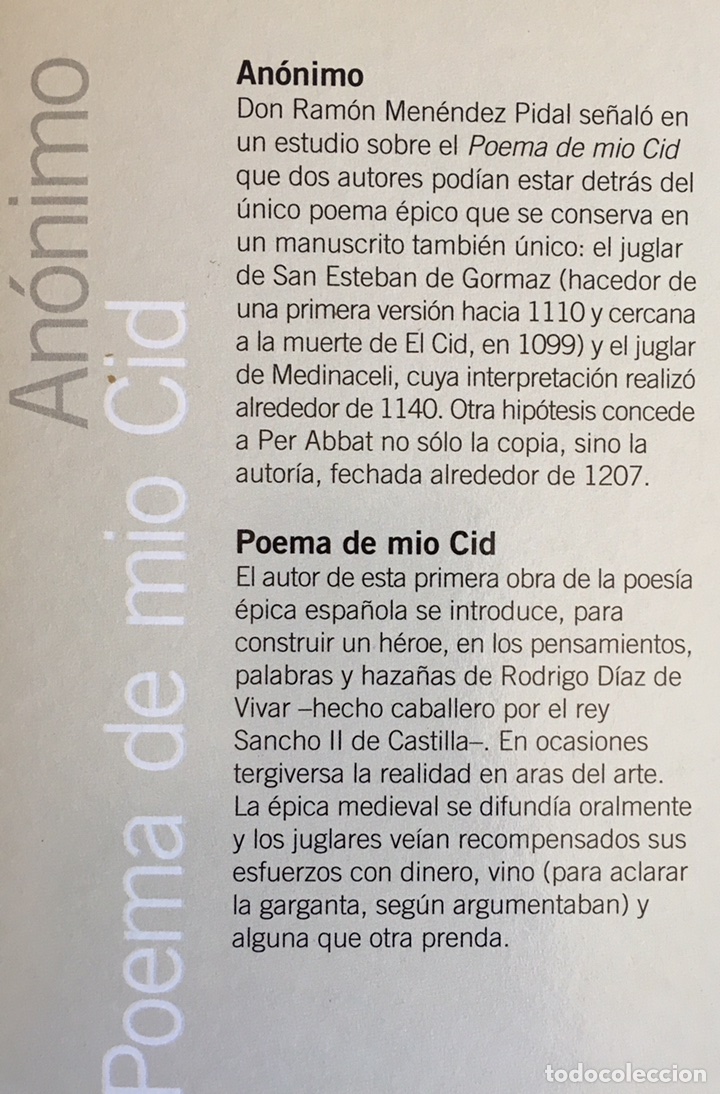 Libros de segunda mano: Poema de m&iacute;o Cid. An&oacute;nimo - Foto 2
