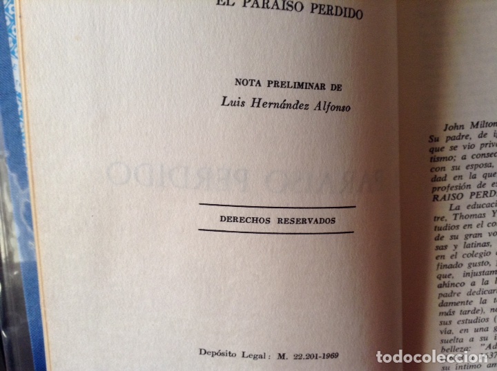 Libros de segunda mano: El para&iacute;so perdido. John Milton - Foto 2