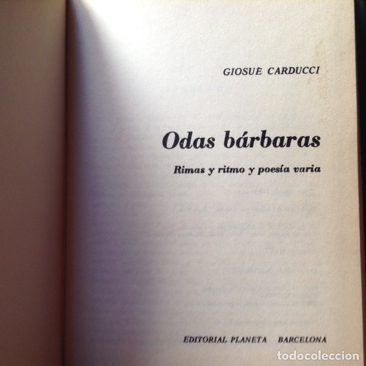 Libros de segunda mano: Odas b&aacute;rbaras. Giosu&eacute; Carducci - Foto 2