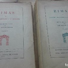 Libros de segunda mano: LUPERCIO Y BARTOLOME L. DE ARGENSOLA: RIMAS. 2 TOMOS. COMPLETA. EDICIÓN DE J. MANUEL BLECUA.. Lote 100511343