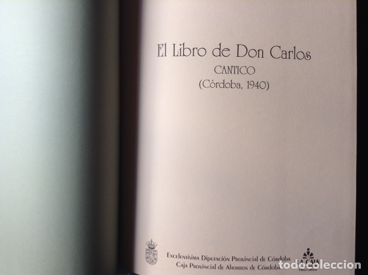 Libros de segunda mano: El libro de don Carlos. C&aacute;ntico - Foto 2