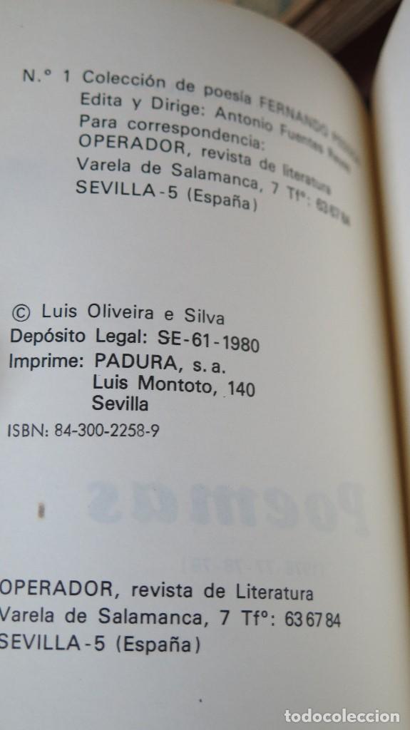 Libros de segunda mano: POEMAS. LUIS OLIVEIRA E SILVA - Foto 2
