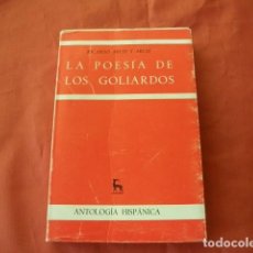 Libros de segunda mano: LA POESÍA DE LOS GOLIARDOS - RICARDO ARIAS Y ARIAS