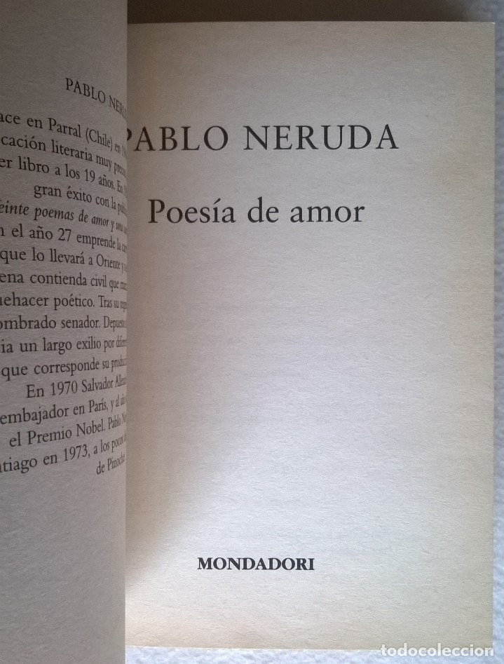 402 Poesía De Amor Pablo Neruda Mondadori Comprar Libros De Poesía En Todocoleccion 54297959 2709