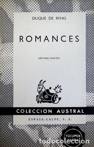 Libros de segunda mano: RIVAS, Duque de.  Romances.  1968 (Austral). - Foto 1