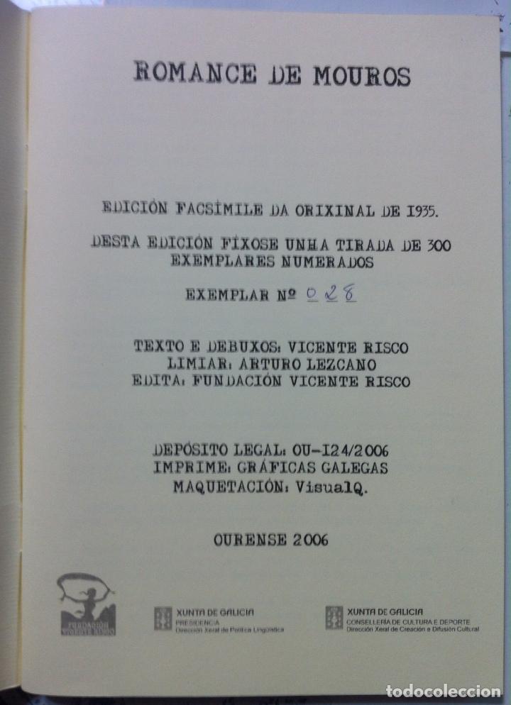 Libros de segunda mano: Vicente Risco. Romance de mouros. 2006 - Foto 2