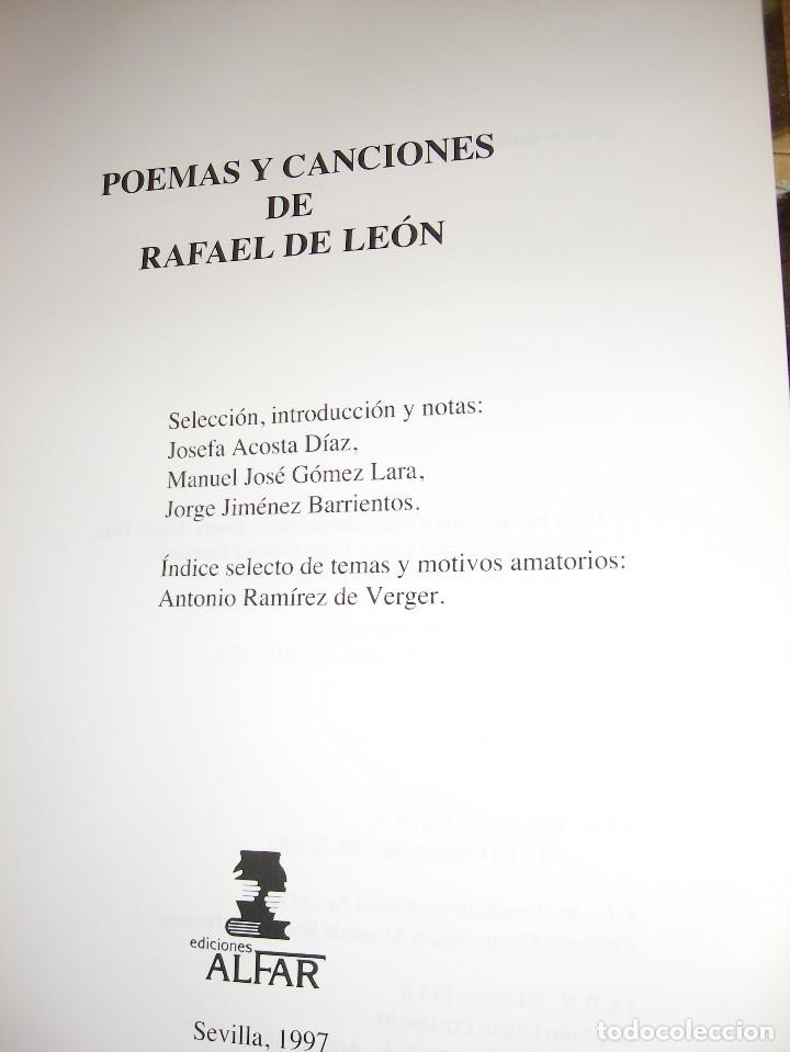 Libros de segunda mano: Poemas y canciones de Rafael de Le&oacute;n - Foto 3