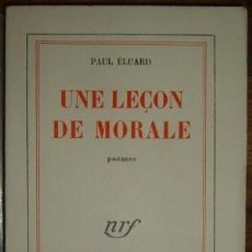 Libros de segunda mano: UNE LEÇON DE MORALE. POÈMES.. Lote 128456583