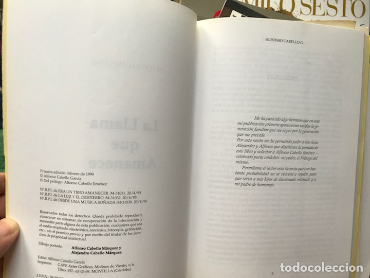 Libros de segunda mano: La llama que amanece. Alfonso Cabello - Foto 3