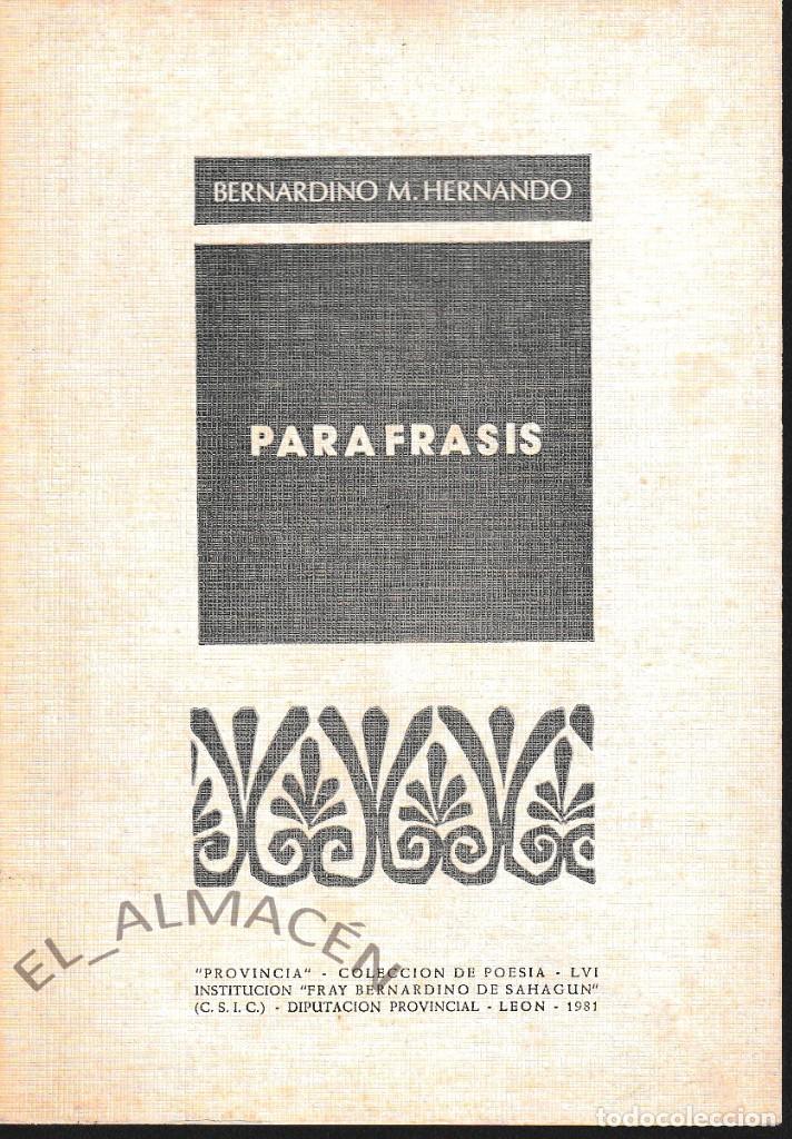 Libros de segunda mano: PAR&Aacute;FRASIS (BERNARDINO M. HERNANDO 1981) SIN USAR - Foto 1