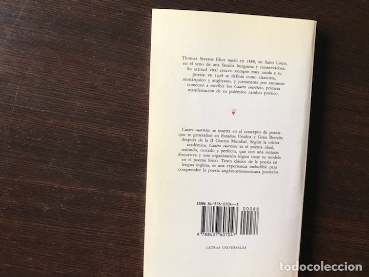 Libros de segunda mano: Cuatro cuartetos. T.S. Eliot - Foto 2