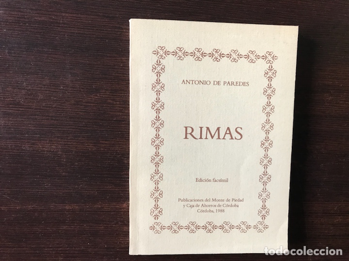 Libros de segunda mano: Rimas. Edici&oacute;n facs&iacute;mil. Antonio de Paredes - Foto 1