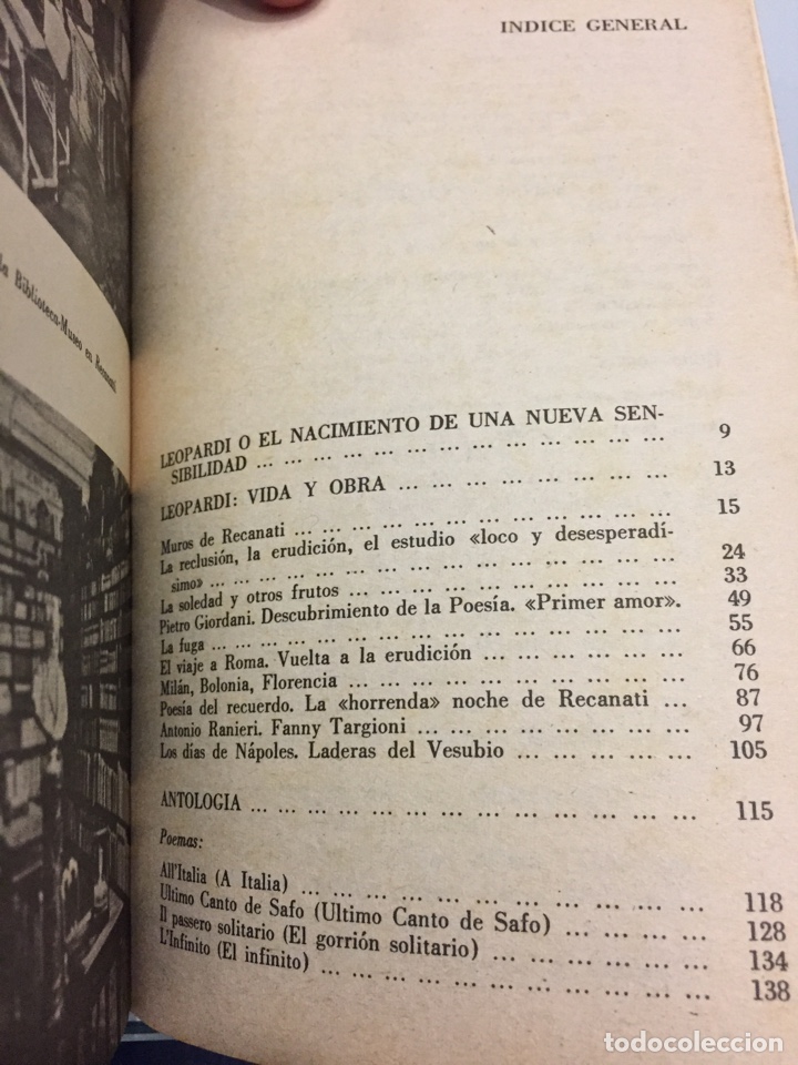 Libros de segunda mano: Libro Leopardi. Antonio Colinas - Foto 4
