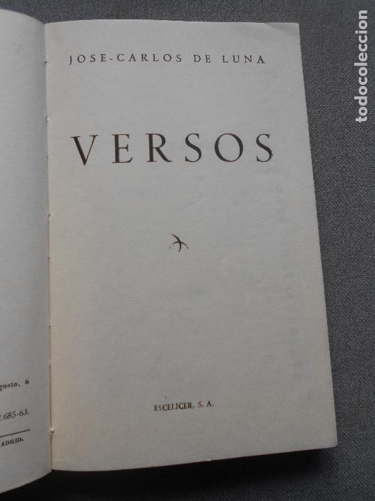 Libros de segunda mano: VERSOS. JOSE CARLOS DE LUNA - Foto 2