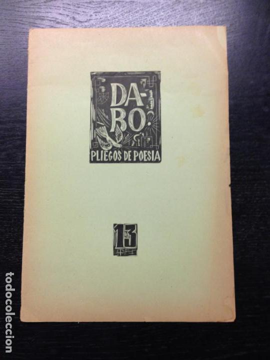 Libros de segunda mano: DABO, PLIEGOS DE POESIA 13, 1953 (REVISTA)