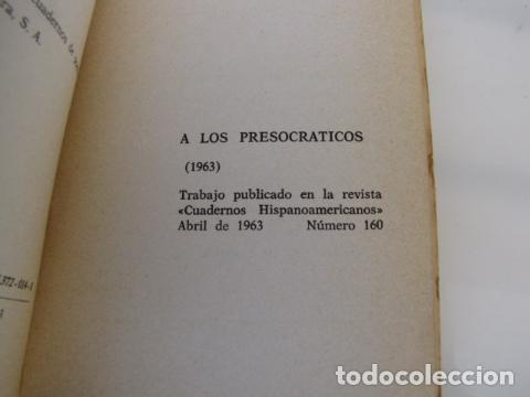 Libros de segunda mano: A los Pre-Socr&aacute;ticos Juan Gil-Albert  1976 - Foto 3