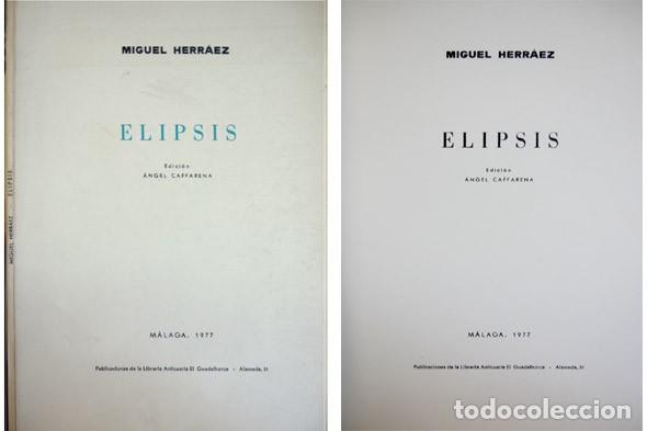 Libros de segunda mano: HERR&Aacute;EZ, Miguel.  Elipsis.  1977. - Foto 1