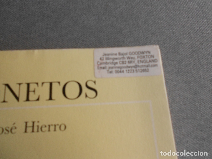 Libros de segunda mano: SONETOS. JOSE HIERRO - Foto 3