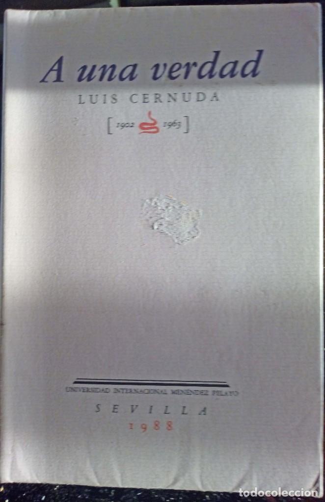 Libros de segunda mano: A una verdad - Luis Cernuda - Foto 1