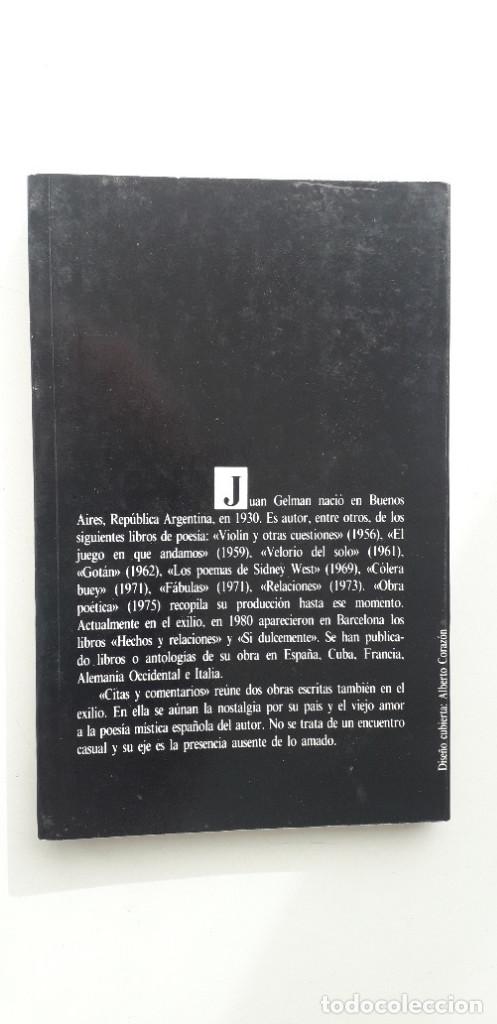 Libros de segunda mano: Citas y comentarios - Juan Gelman - Foto 3
