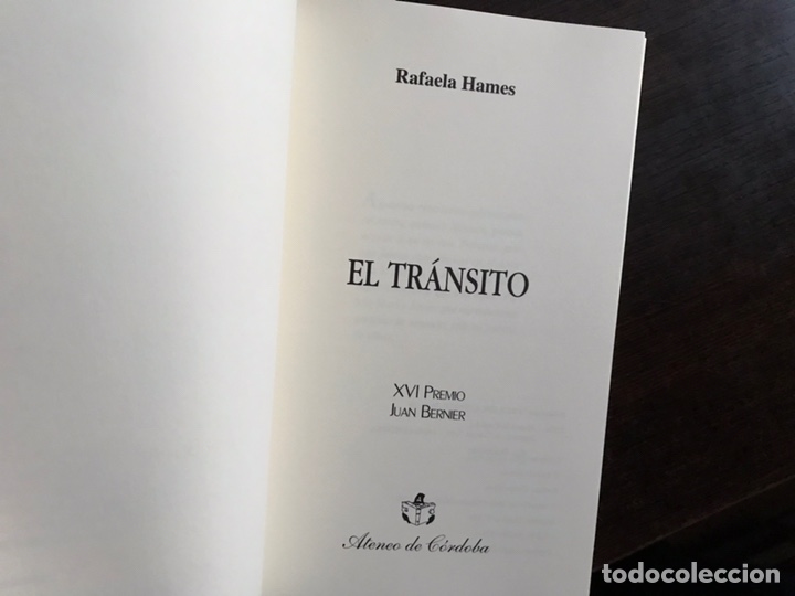 Libros de segunda mano: El tr&aacute;nsito. Rafaela Hames. Como nuevo - Foto 3