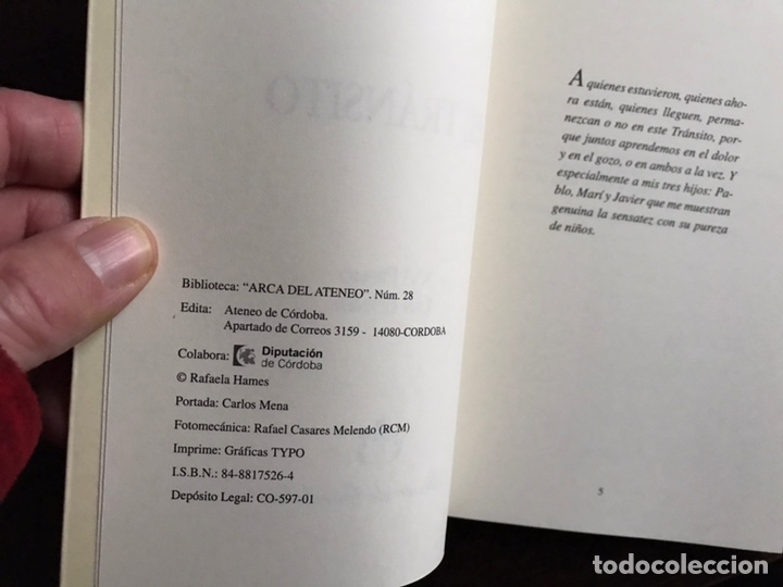 Libros de segunda mano: El tr&aacute;nsito. Rafaela Hames. Como nuevo - Foto 4