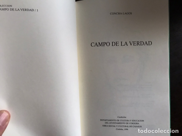 Libros de segunda mano: Campo de la verdad. Concha Lagos. Como nuevo - Foto 2