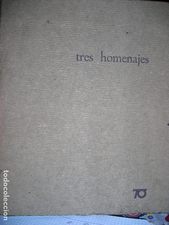 Libros de segunda mano: TRES  HOMENAJE   ...A PABLO PICASSO, JUAN GRIS Y JOAN MIR&Oacute;  TIRADA DE 800 EJEMPLARES