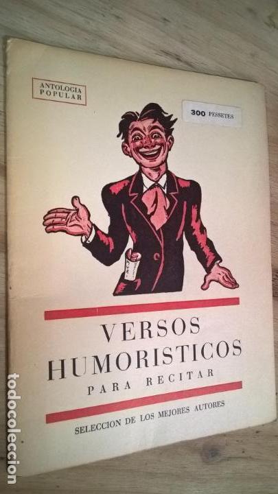 Second hand books: VERSOS HUMORISTICOS PARA RECITAR. SELECCION DE LOS MEJORES AUTORES. ANTOLOGIA POPULAR. 1965 MILLA.