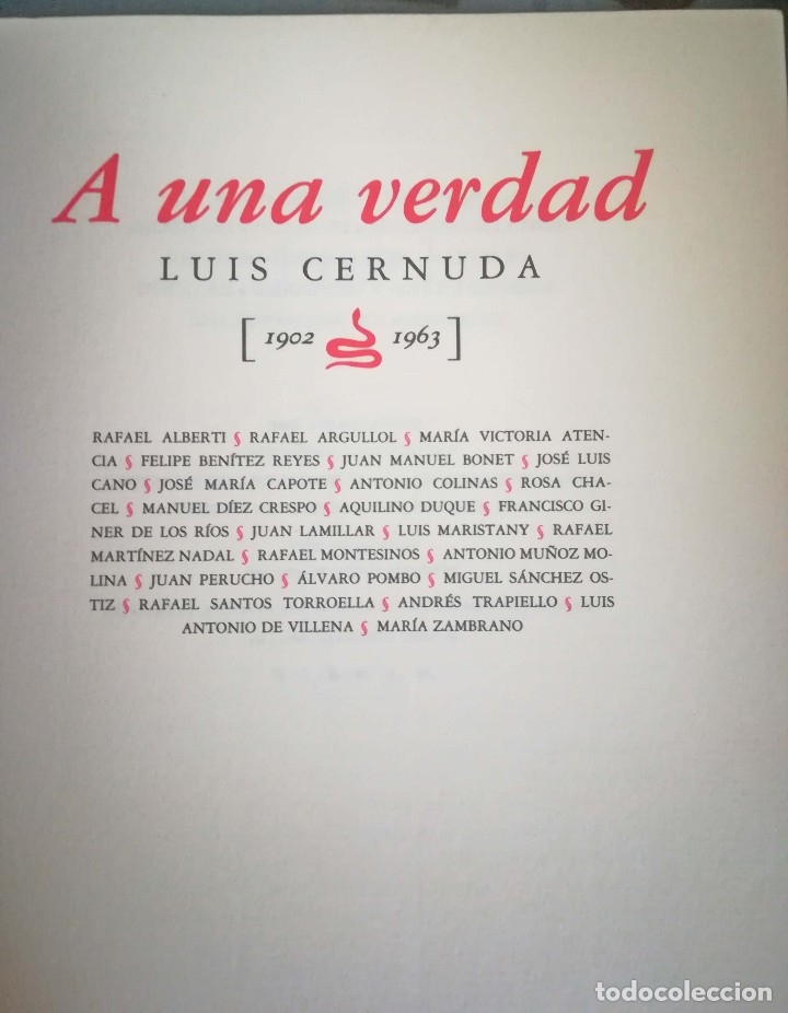 Libros de segunda mano: A una verdad - Luis Cernuda - Foto 3
